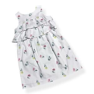 Janie & Jack Enchanted Day White Floral Girls Dress Size 7 Cottagecore Coquette